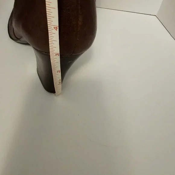 Born Brown Boots Knee High Zip Leopard Print Pony Hair Women Size 9 1/2 - Picture 3 of 16